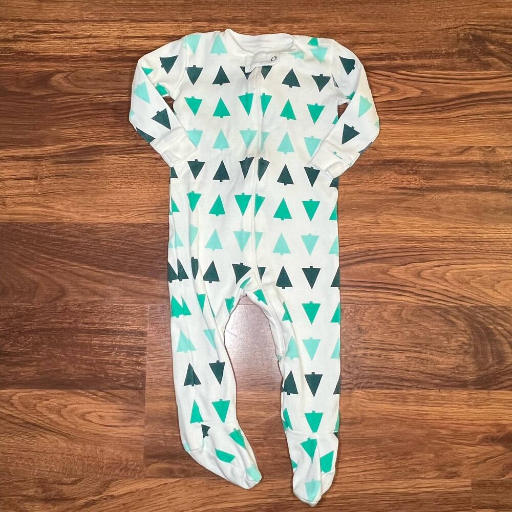Primary Brand Christmas Tree Organic Pjs Pajamas Unisex Baby Size 6-9 Months